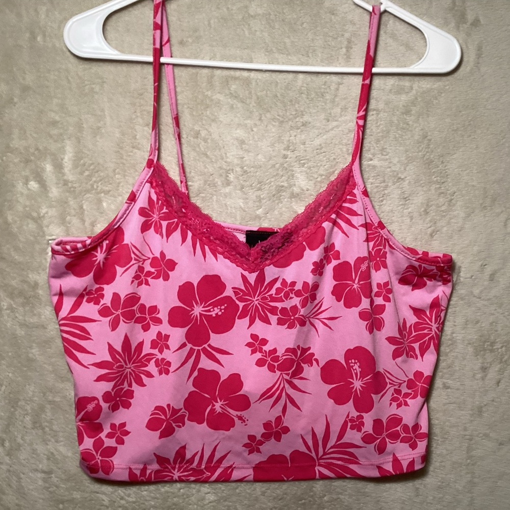 Pink Crop Camisole Pajama Lounge Top